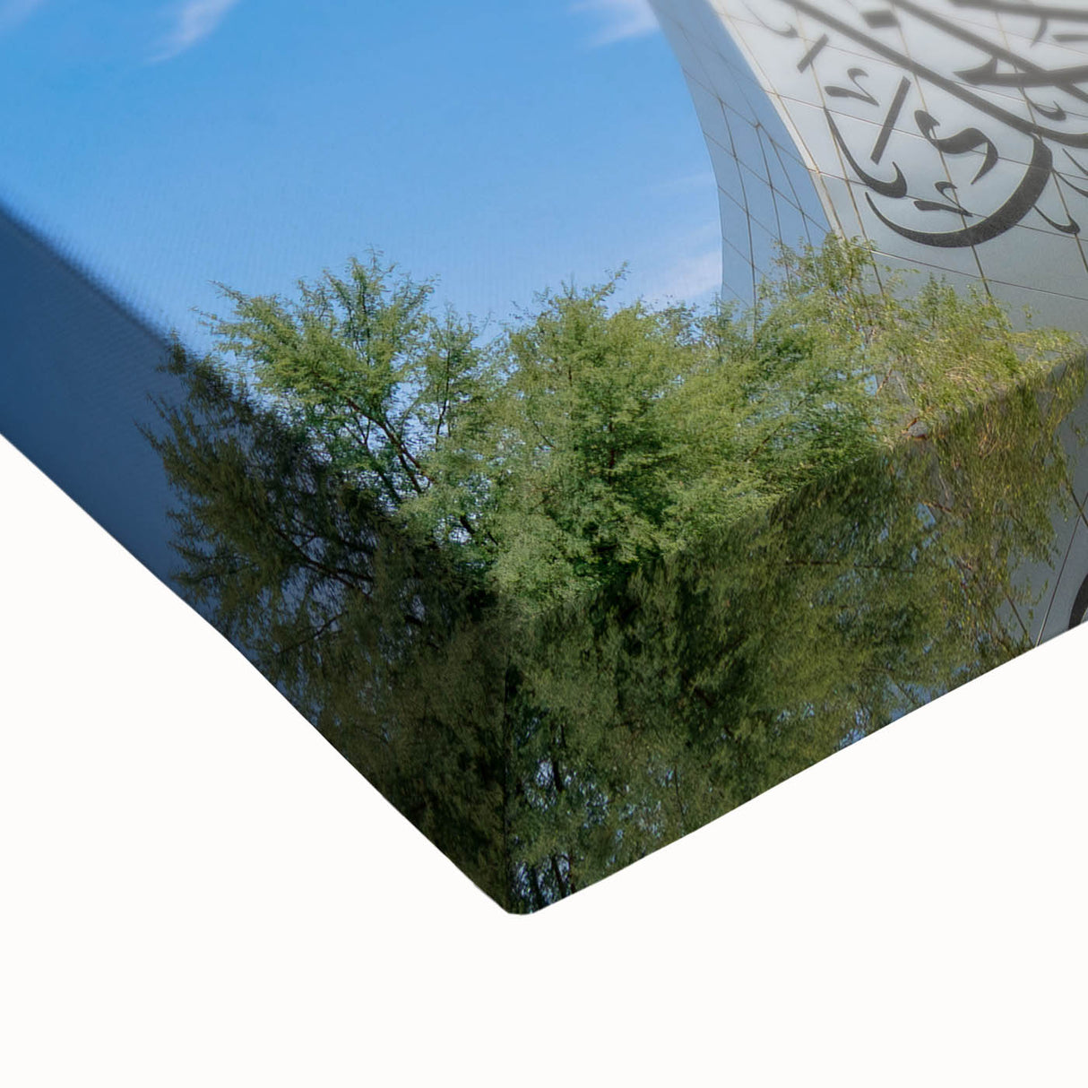 Black and white landscape art painting of Qatar scenery on large stretched canvas, ideal for bedroom wall decor.