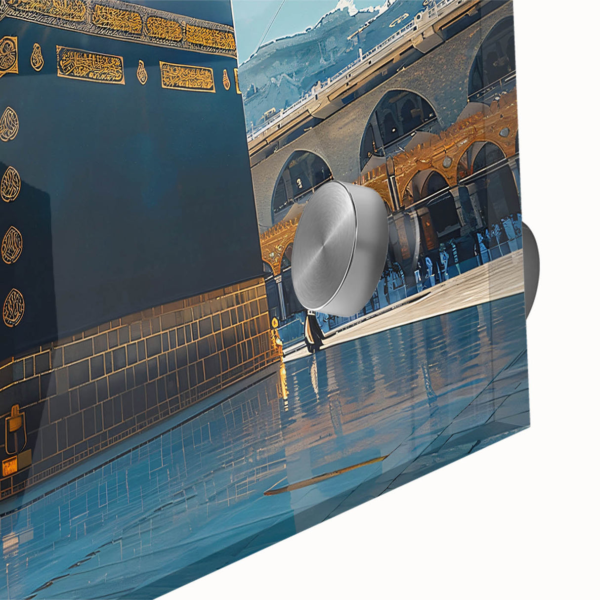 Large abstract wall art featuring a minimalist Saudi Arabia scenery in muted earth tones on acrylic glass.