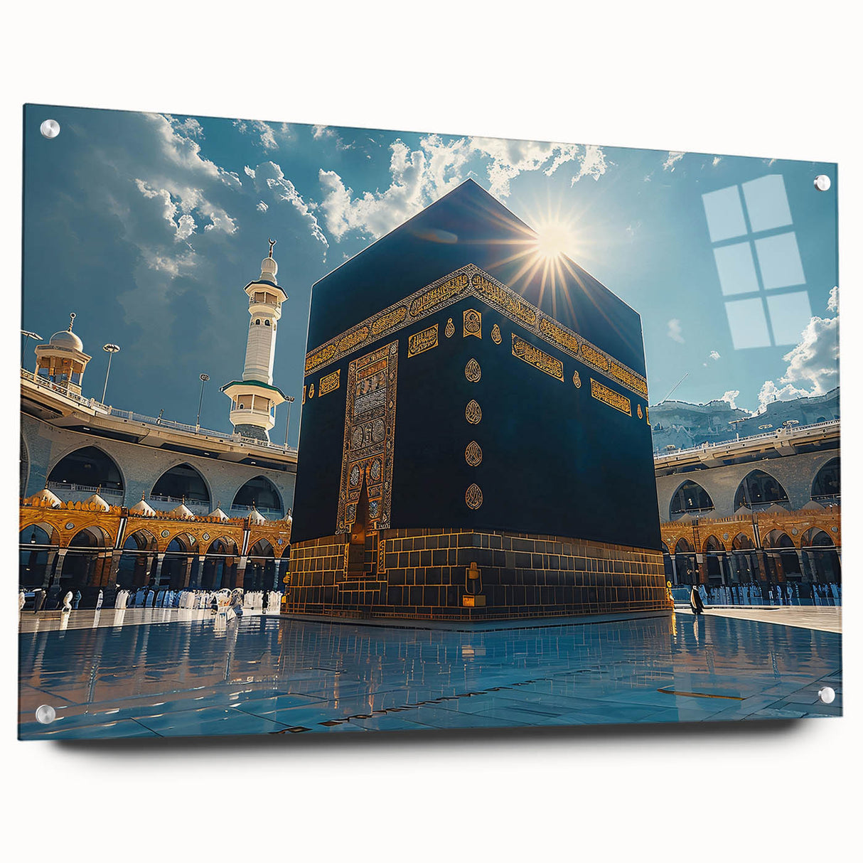Acrylic print of a large abstract depiction of a Middle Eastern desert in earth tones, ideal for dining room decor.