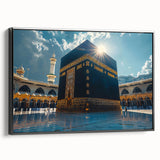 Black and white landscape painting of Saudi Arabia on framed canvas, ideal for bedroom wall decor.
