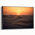 Black and white framed canvas of Abu Dhabi landscape, ideal for bedroom wall art.