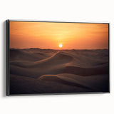 Black and white framed canvas of Abu Dhabi landscape, ideal for bedroom wall art.
