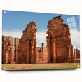 Acrylic print of a large abstract depiction of an Argentinian landscape in earthy tones.