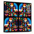 Large abstract wall art of a South American scenery in vibrant colors on acrylic glass.