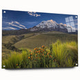 Acrylic print of a large abstract landscape, featuring earthy tones, ideal for bedroom or dining room decor.