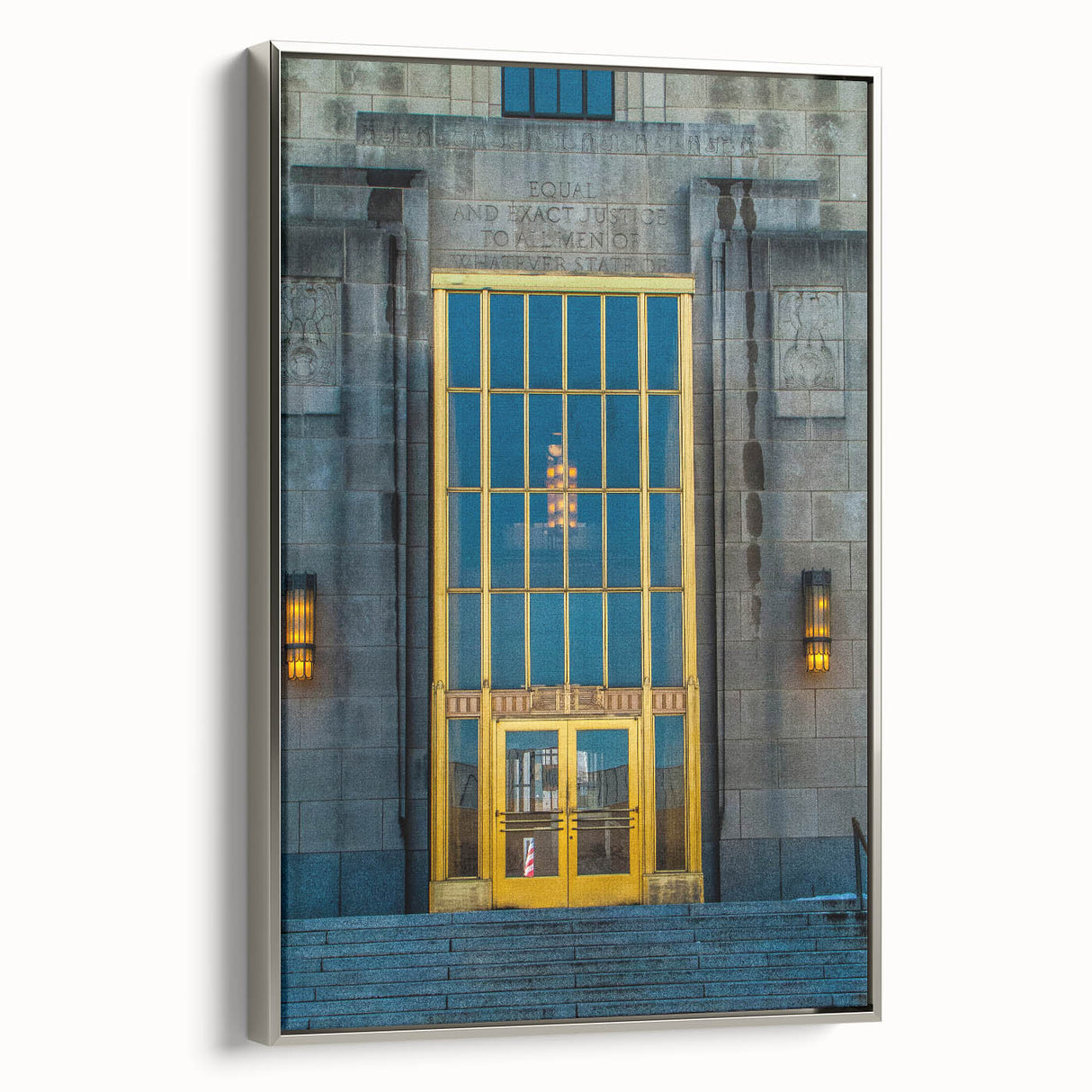Framed canvas landscape art painting depicting a colorful Alabama scenery, ideal for enhancing a living room decor.