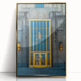 Framed acrylic print of an Alabama landscape in mid-century modernist style, featuring muted earth tones.