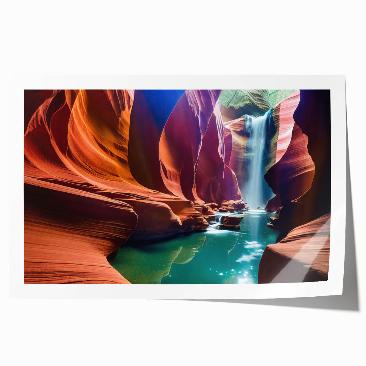 Extra large rolled print of Antelope Canyon in Arizona, featuring warm orange and red tones.