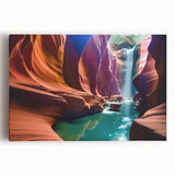 Black and white photograph of Antelope Canyon on stretched canvas, ideal for kitchen wall art.