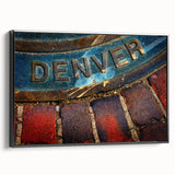 Black and white landscape art painting of Denver on framed canvas, ideal for bedroom wall decor.