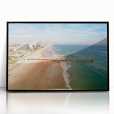 Large abstract wall art featuring Daytona scenery in mid-century modernist style on a framed acrylic.
