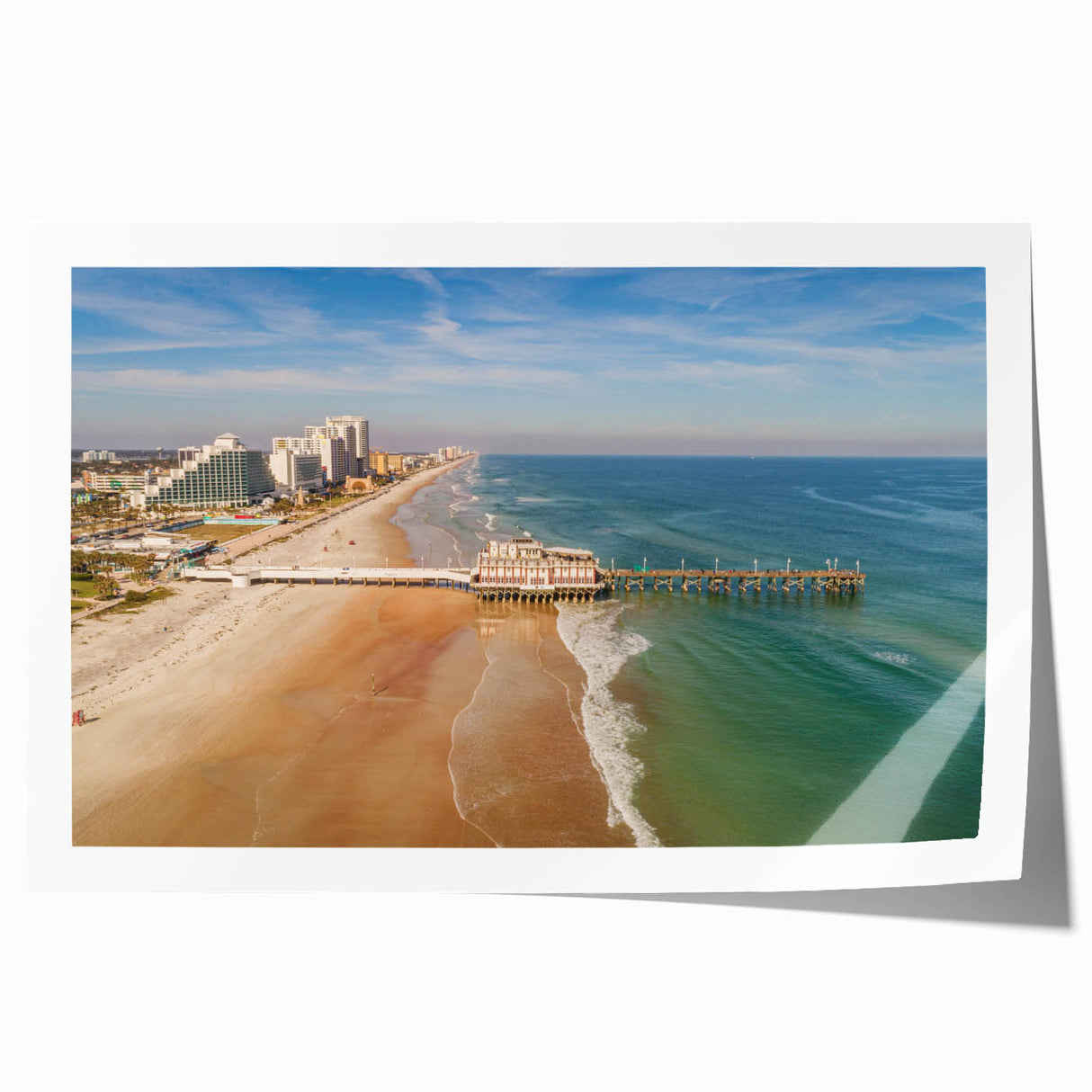 Extra large rolled print of Daytona scenery with vibrant floral elements, ideal for art wall dining room.