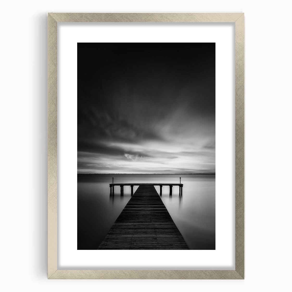 Textured abstract art print of Delaware scenery in muted earth tones on a silver-framed mat, ideal for bedroom art.