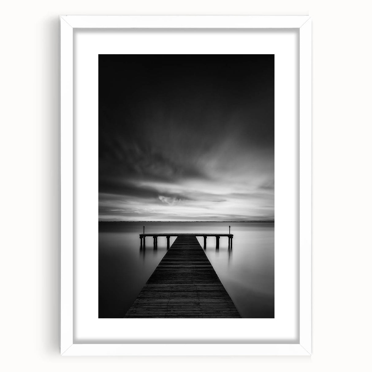 Abstract art print of Delaware scenery in muted earth tones, framed with a white mat, ideal for dining room decor.