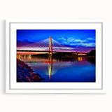 Abstract art print of Kansas scenery in muted earth tones on a framed white mat, ideal for dining room decor.