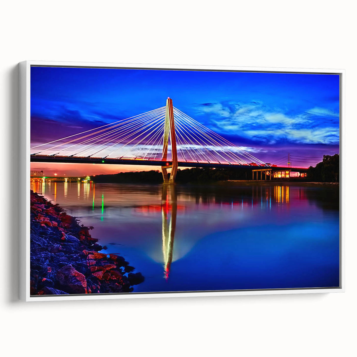 Vintage poster art of Kansas scenery on a framed canvas, featuring colorful art in extra large size.