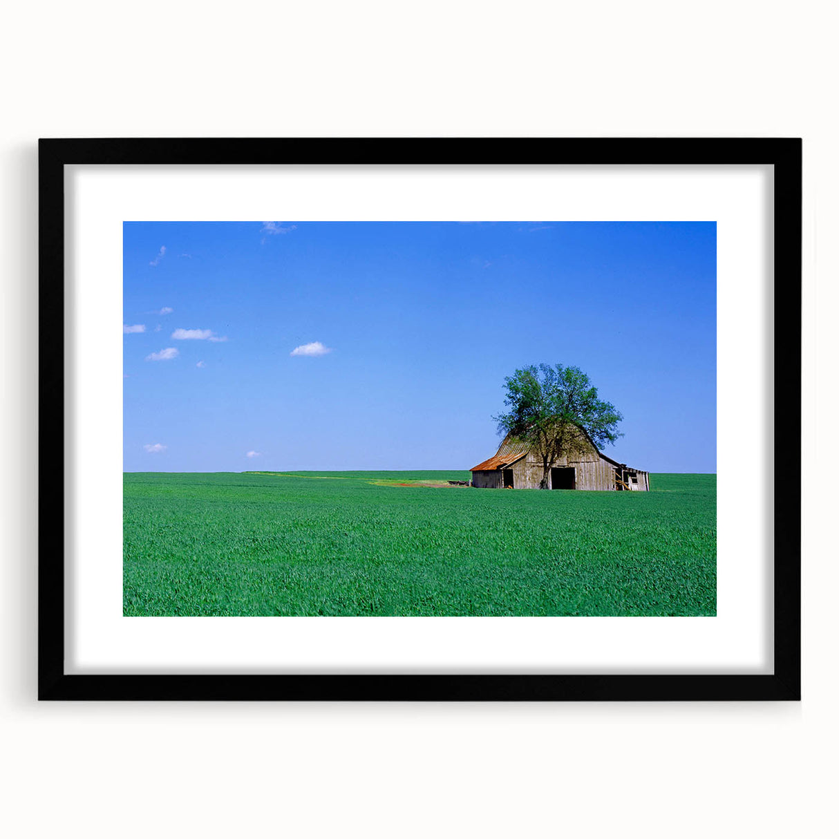 Abstract art print featuring vibrant, colorful textures of Kentucky scenery on a large framed canvas.