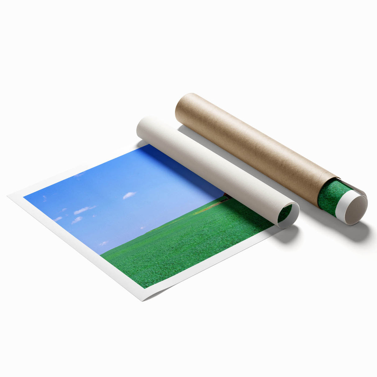 Extra large rolled print of Kentucky scenery with vibrant floral elements.