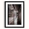 Extra large abstract art print of colorful, textured New Orleans scenery on a black framed canvas.