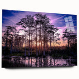 Large abstract wall art depicting a Louisiana scenery in muted earth tones on acrylic glass.