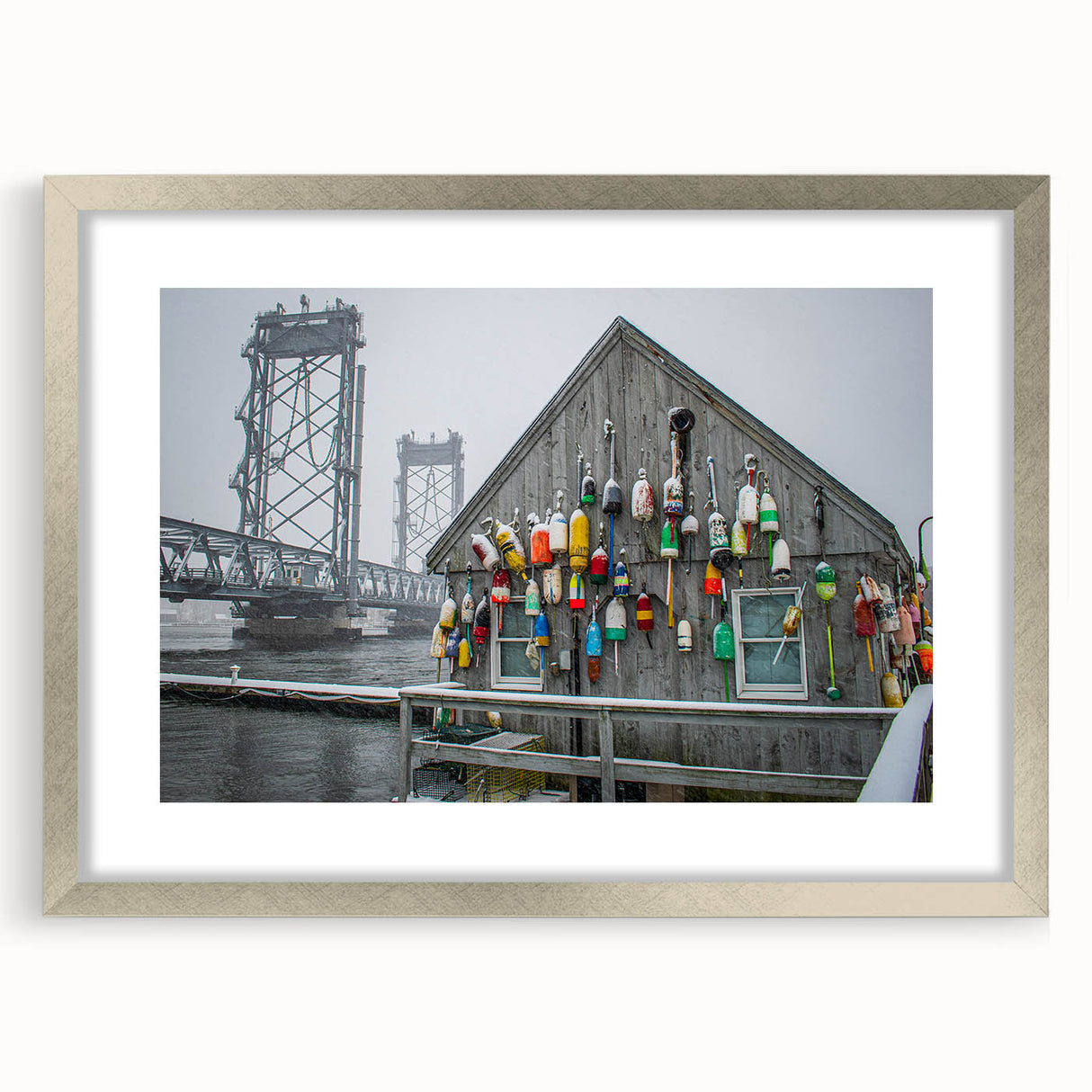 Textured abstract art print of a Maine landscape in muted earth tones on a framed canvas, ideal for bedroom art.