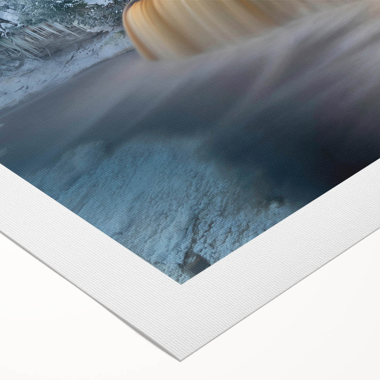 Art deco poster of Michigan's Upper Peninsula in muted earth tones on rolled canvas, ideal for dining room wall art.