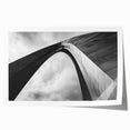 Rolled print of St. Louis skyline with floral motifs in soft pastel colors, ideal for dining room wall art.