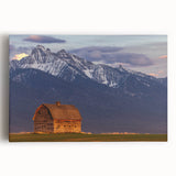 Black and white stretched canvas of Montana scenery, ideal for kitchen wall art.