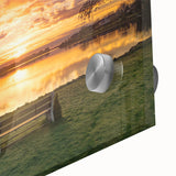 Large abstract wall art featuring a mid-century modernist design in muted earth tones on acrylic glass.