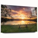 Large abstract wall art of New Jersey scenery in muted earth tones on acrylic glass, ideal for bedroom or dining room decor.