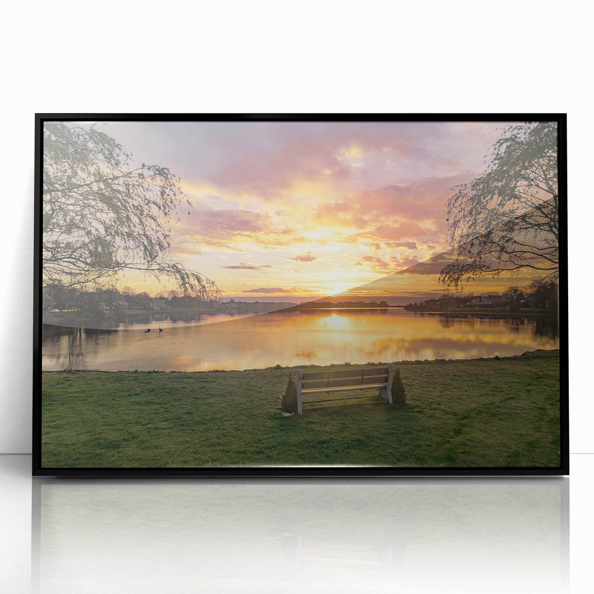 Large abstract wall art of New Jersey scenery in muted earth tones on a framed acrylic, ideal for modern living room decor.