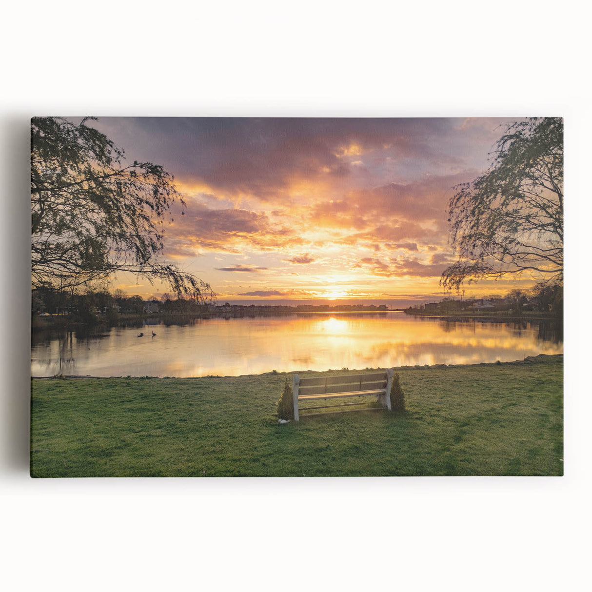 Black and white photo of New Jersey scenery on stretched canvas, ideal for kitchen wall art.