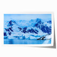 Rolled print of Charlotte, North Carolina skyline in muted gray and blue tones, suitable for art wall dining room.
