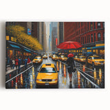 Black and white photo of Manhattan skyline on large stretched canvas, ideal for kitchen wall art.