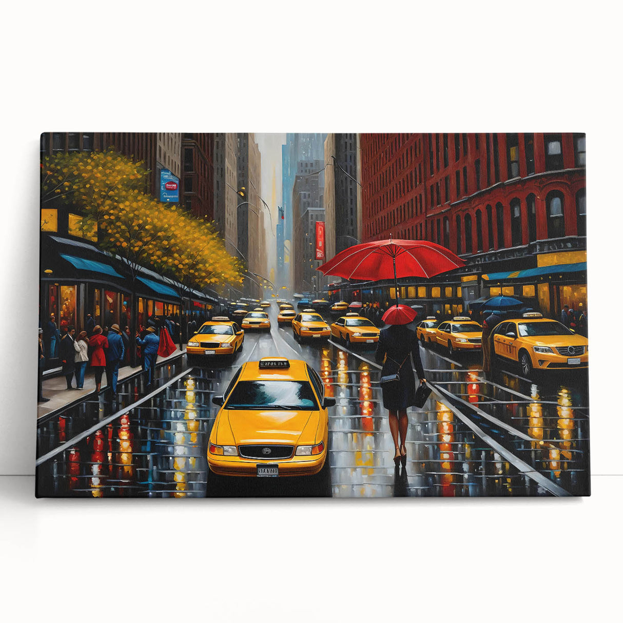 Black and white stretched canvas of Manhattan skyline in minimalist style, ideal for kitchen wall art.