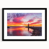 Abstract art print featuring textured, colorful swirls on a large canvas, framed in black, ideal for living room decor.