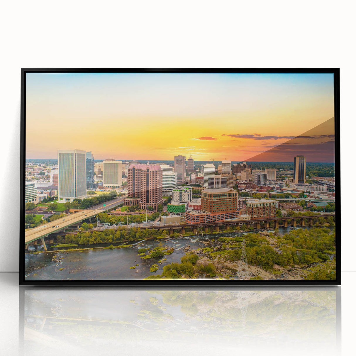 Large abstract wall art featuring vibrant, swirling colors on a framed acrylic, ideal for modern living room decor.