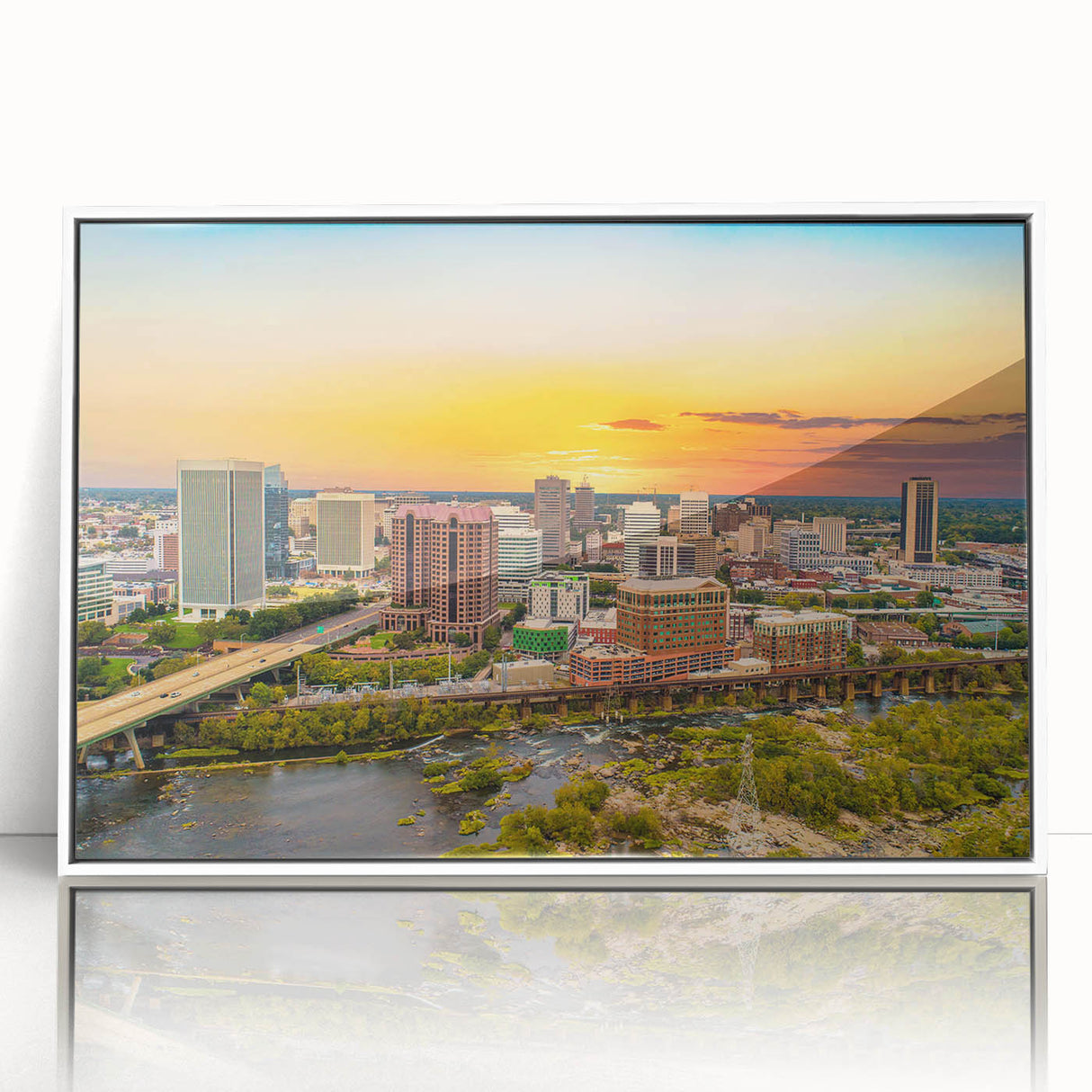 Acrylic print of a minimalist Virginia scenery in soft pastel hues, suitable as modern art wall decor or nursery art.