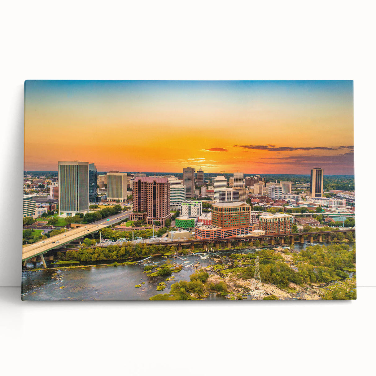 Black and white photo of Virginia scenery on stretched canvas, suited for kitchen or bedroom wall art.