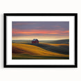 Extra large abstract art print of colorful, textured scenery of Palouse, USA on a framed canvas.