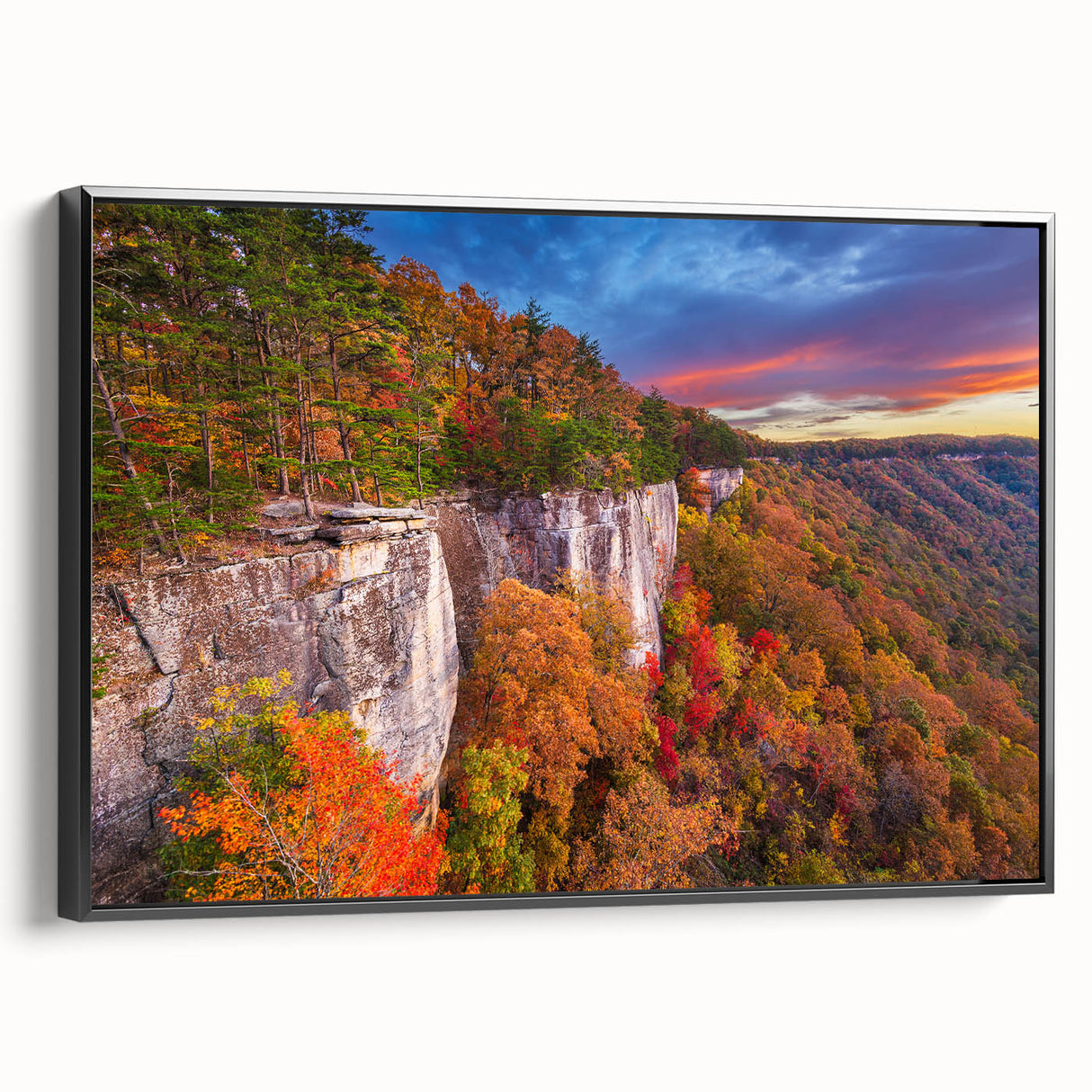 Black and white landscape art of West Virginia on framed canvas, ideal for bedroom wall decor.