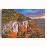 Black and white photograph of West Virginia scenery on stretched canvas, suitable for kitchen wall art.