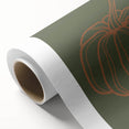 Art deco poster of autumnal trees in orange and brown tones on rolled canvas, suitable for nursery wall decor.