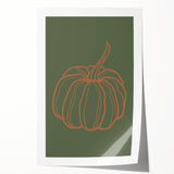 Extra large rolled print of autumnal floral art in warm orange and red tones, suitable for dining room or bathroom decor.