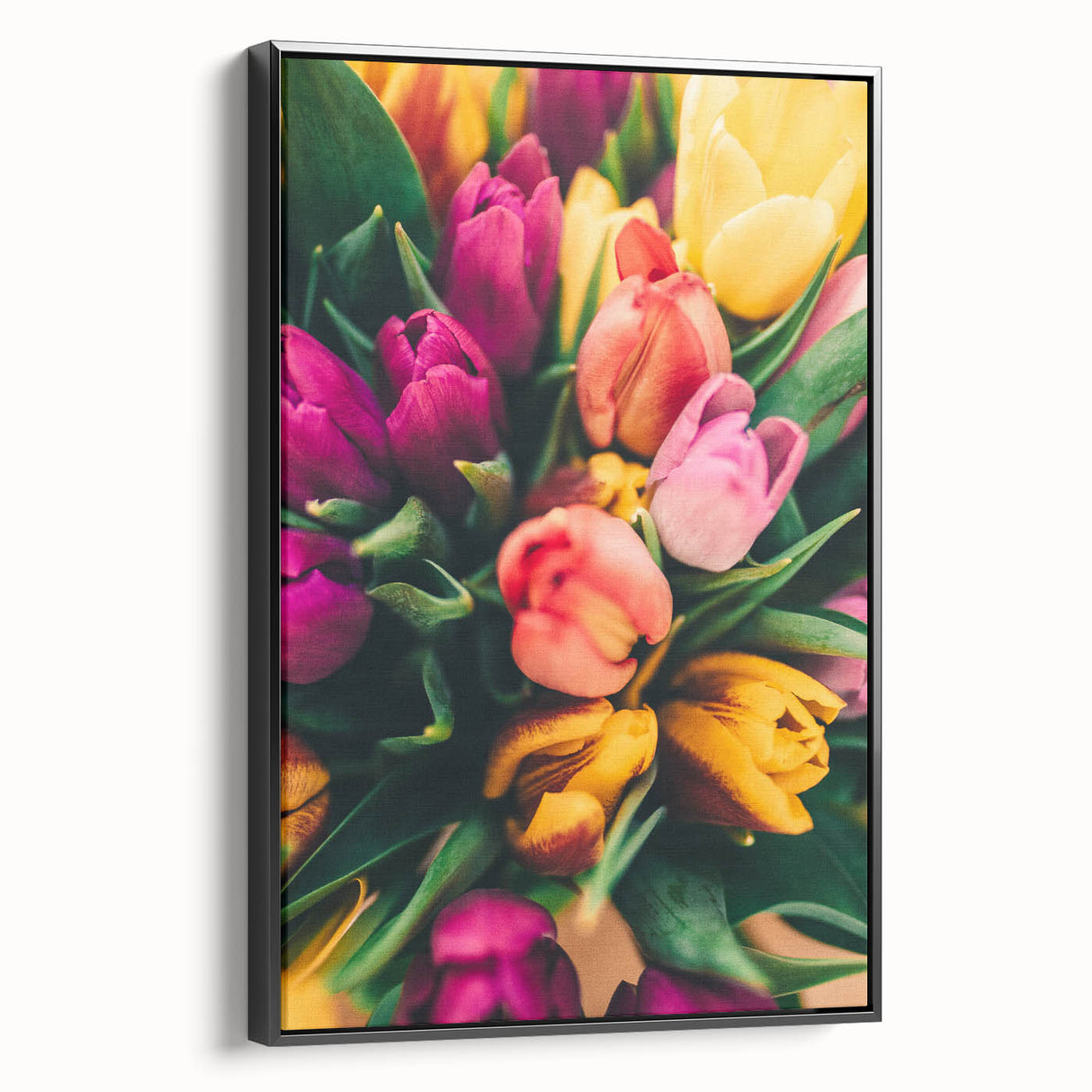 Black and white vintage poster art on framed canvas depicting a spring landscape, suitable for bedroom decor.