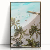 Large art print of a mid-century modernist abstract design in gold and white on acrylic, ideal for modern art wall decor.