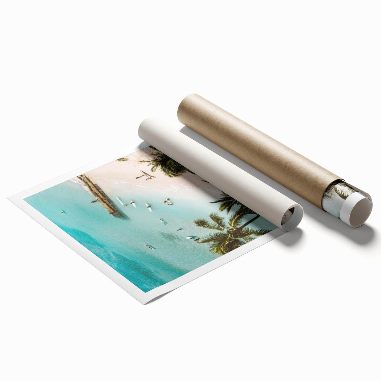 Extra large rolled canvas featuring a floral art design in pastel shades.