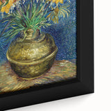 Close-up of a textured, extra large framed canvas depicting colorful, abstract art, ideal for living room decor.