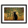 Abstract floral wall art framed in black with a mat, showcasing vibrant colors and intricate designs, ideal for modern home decor or office spaces.