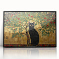 Framed abstract floral wall art in black acrylic, showcasing vibrant colors and intricate designs, perfect for modern home decor or office spaces.